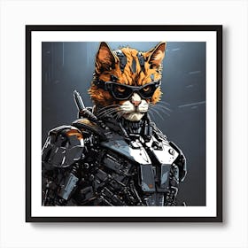 Robot Cat 2 Art Print