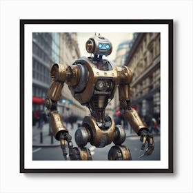 Robot In The City 55 Art Print