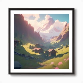 Mountain Village 1 Art Print