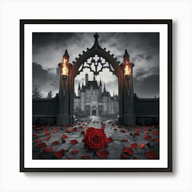 Dark goth castle Art Print