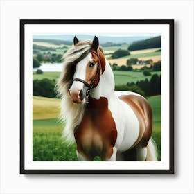 Horse In A Field Art Print