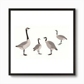 Asm Four Minimalist Geese Watercolor Illustration C69c590d 6556 4270 Aa23 A801d877f331 Art Print