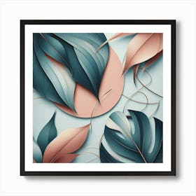 Aesthetic style, Abstraction with tropical leaf 1 Art Print