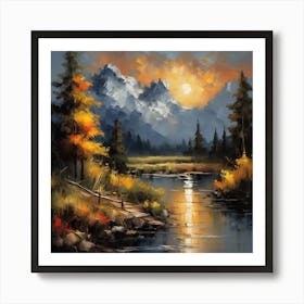 Sunset By The River 6 Art Print