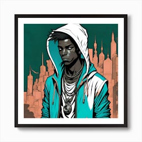 Black Man In Hoodie Art Print