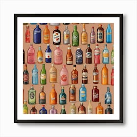 Default Drinks In Bottles Of Popular Brands Aesthetic 0 Art Print