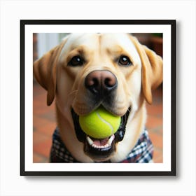 Dog With Tennis Ball Art Print