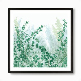 A Stunning Illustration Vibrant Green Spring Lan Art Print