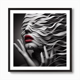Abstract Woman'S Face Art Print