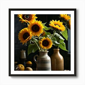 Sunflowers In A Vase Art Print