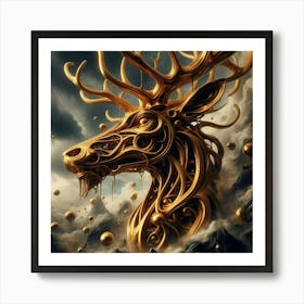 Golden Deer Art Print