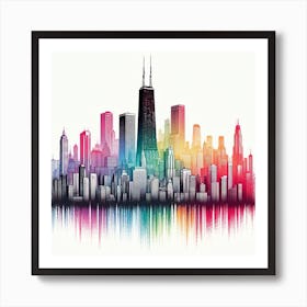 Chicago Skyline Canvas Art 2 Art Print