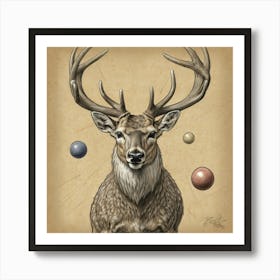 Deer With Balls 3 Art Print