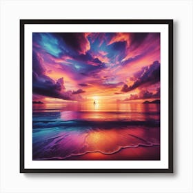 Sunset On The Beach Art Print