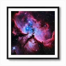 A Galaxy Of Hues Blending Forming A Celestial Pink Nebula Radiant In Cosmic Space Captured As If (1) Art Print