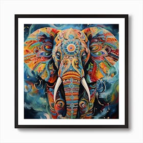 Elephant Series Artjuice By Csaba Fikker 042 Art Print
