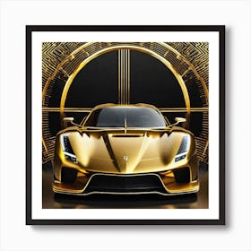 Gold Car 2 Art Print