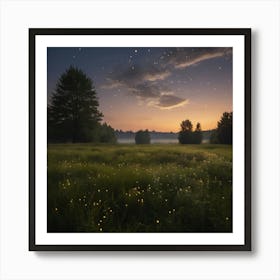 Fireflies In The Meadow Poster