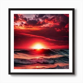 Sunset Over The Ocean 198 Art Print