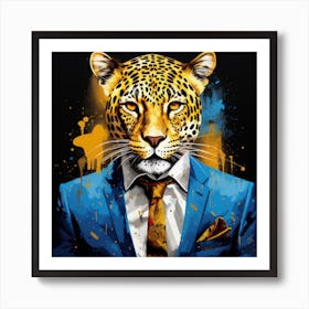 Jaguar in Suit Art Print