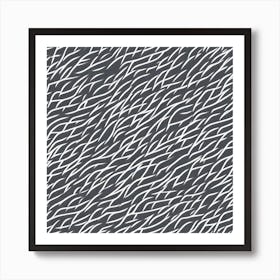 Black And White Wavy Pattern Art Print