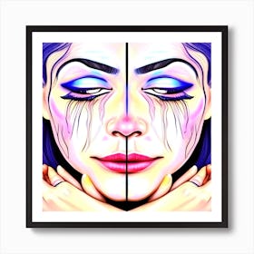 Two Faces Of A Woman 7 Art Print