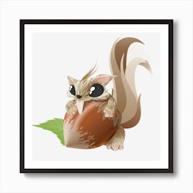 Cute Squirrel Animal cartoon Art Print