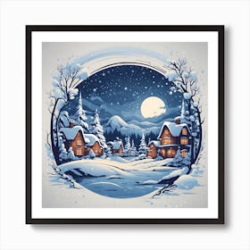 Winter Village Art Print