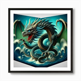 Dragon In The Ocean Art Print