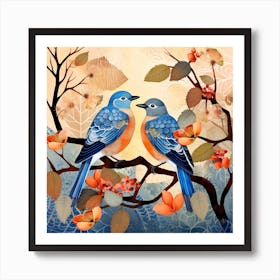 Bird In Nature Eastern Bluebird 1 Art Print