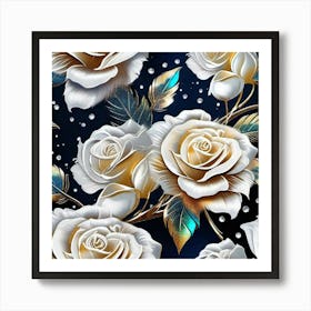 White Roses Art Print