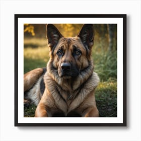 Lying German Shepherd Affiche