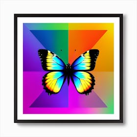 Butterfly On A Square Art Print