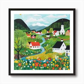 Kids Travel Illustration Norway 4 Art Print