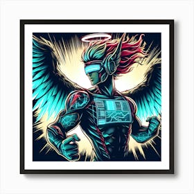 Cyborg Angel Art Print