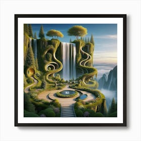 Waterfall In The Forest Art Print