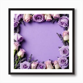 Lavender Roses Frame Art Print