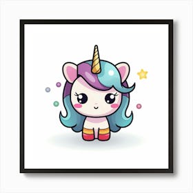 Unicorn Kawaii 10 Art Print