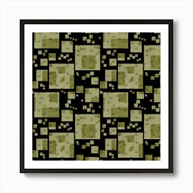 Green Squares Art Print