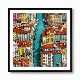 Lisbon Canal Art Print