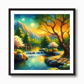 Asian Landscape Painting 7 Art Print