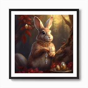 Bejewelled Bunny Rabbit. The perfect combination of cute and elegant Art Print