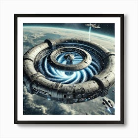 A High Tech, Sci Fi Scene Depicting The Tidal Anni (1) Art Print