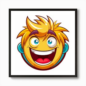 Yellow Emoji Smiley Face With Big Smile 8 Art Print