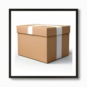 Mock Up Blank Box Parcel Cardboard Customizable Template Unprinted Clean Simple Minimalis (19) Art Print