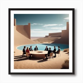 Business Meeting In The Desert Art Print