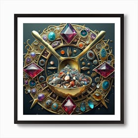 Logo made of gemstones extracted with a tablespoon. 2 Art Print