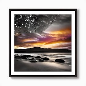 Music Notes In The Sky 8 Art Print