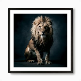 A Stunning Highquality Studio Photo Of A Lion (2) Art Print