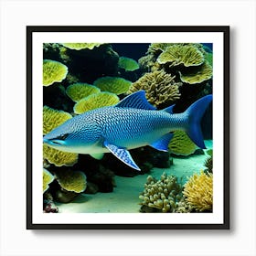 Blue Coral Fish Art Print